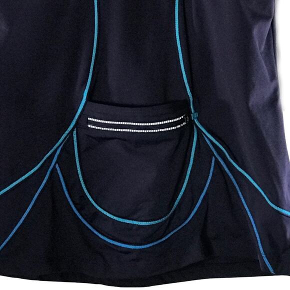 Athleta Energy Keyhole Racerback Zip Pocket Tank Purple Blue Medium - Picture 5 of 8